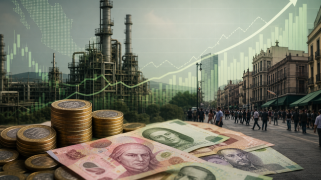 Composición editorial sobre economía mexicana, industria y comercio